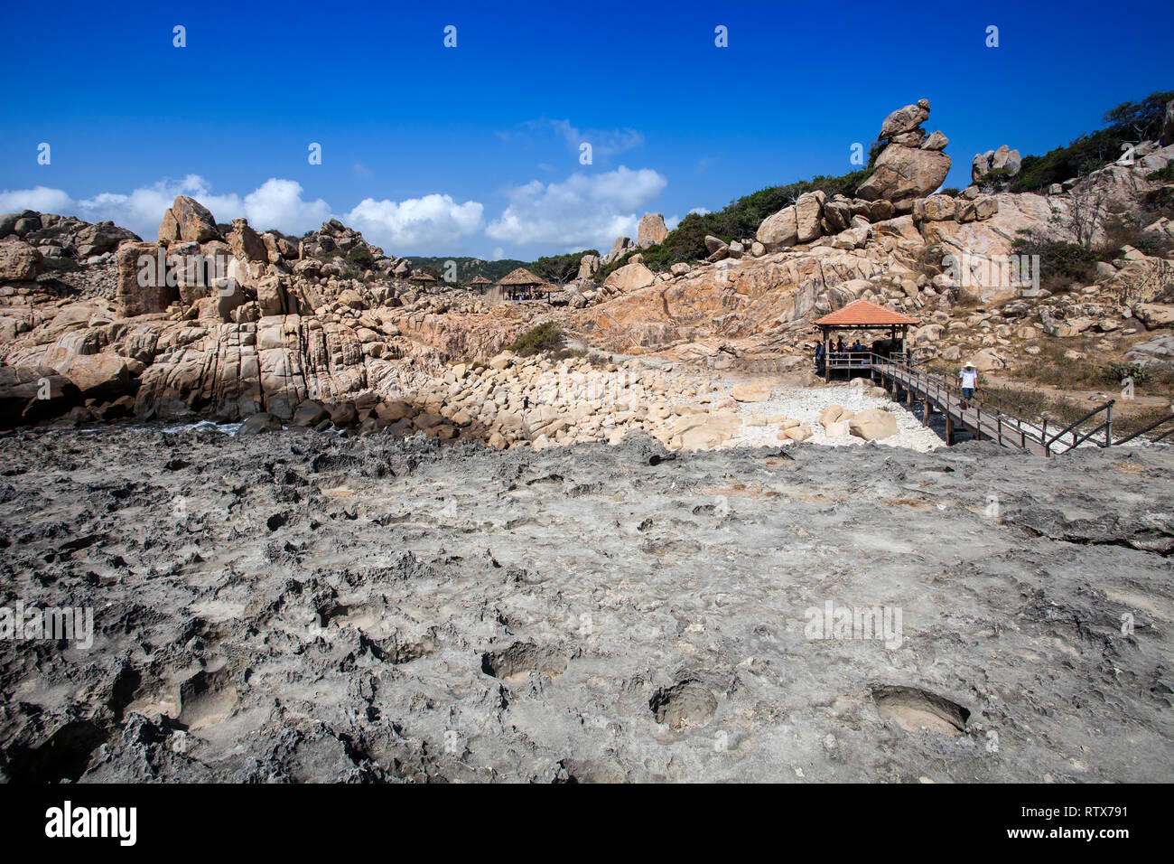 Rocky coast at Hang Rai,reef, National Park, Vinh Hy, Ninh Thuan ...