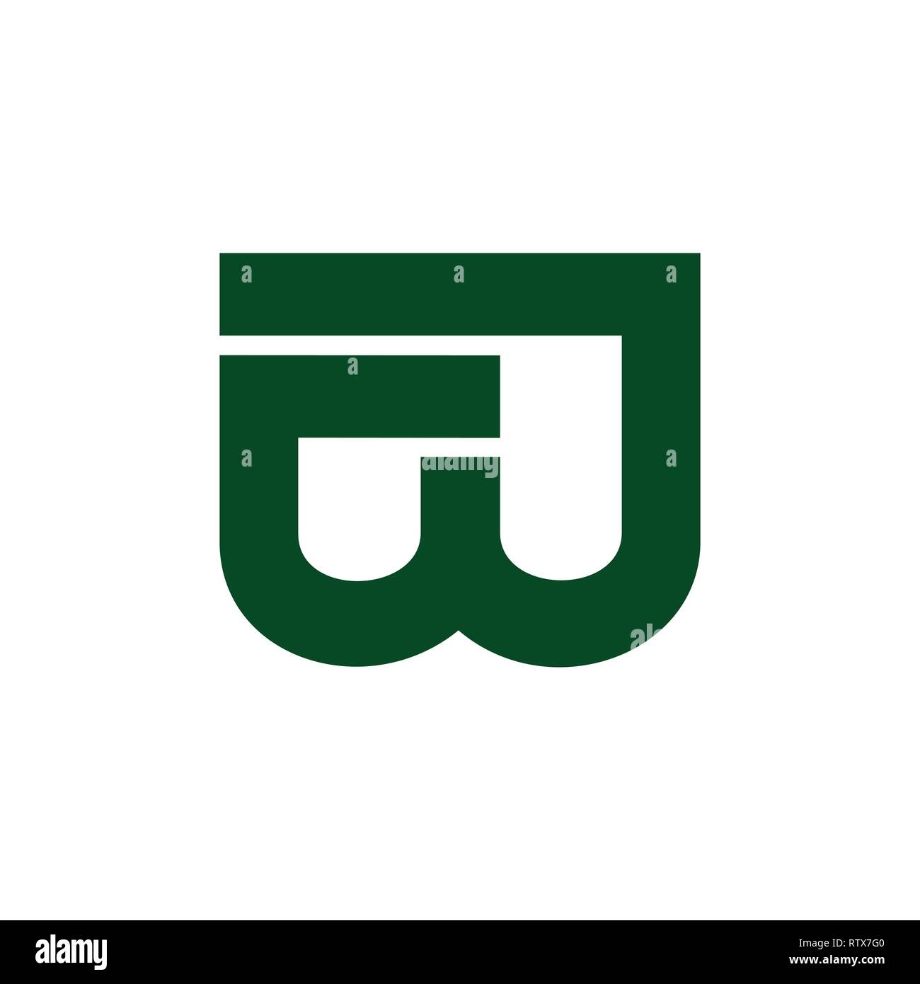 letters wj simple geometric line logo vector Stock Vector