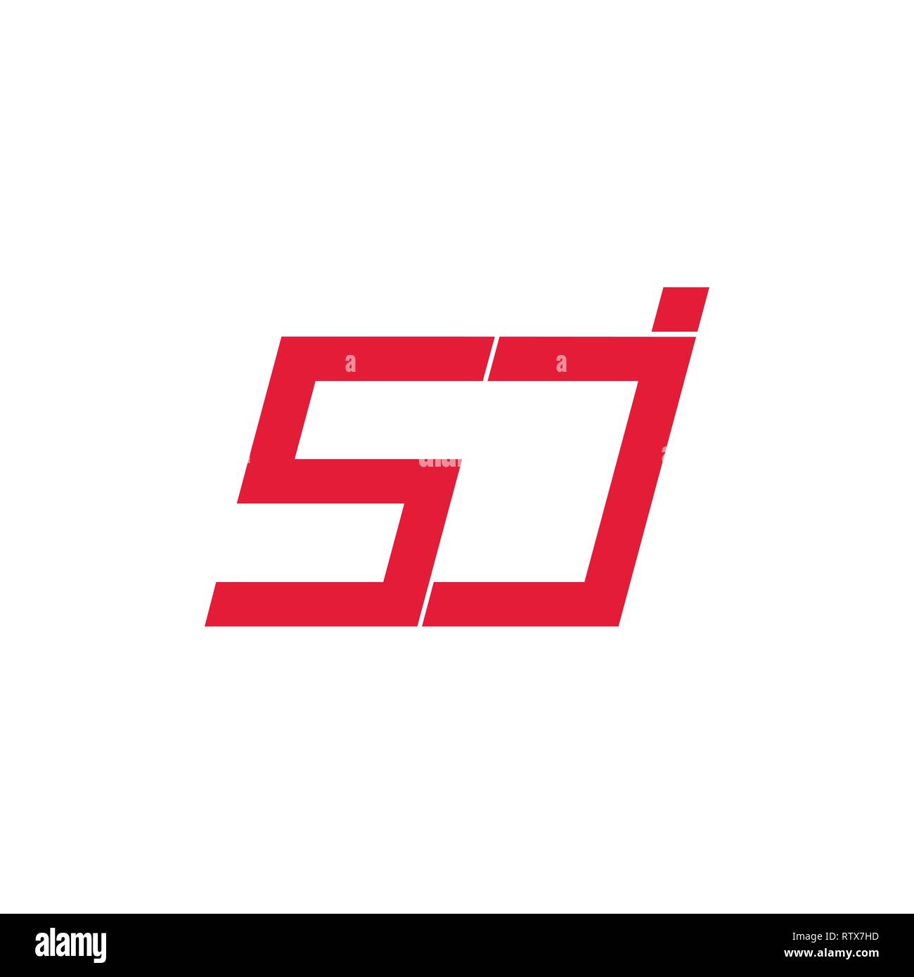 letters sj simple geometric arrow logo vector Stock Vector