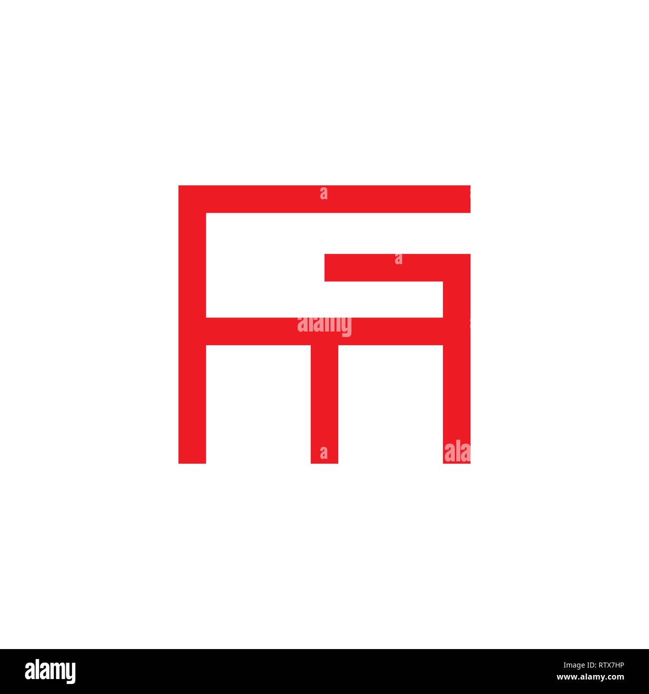 simple geometric square letter gm logo Stock Vector