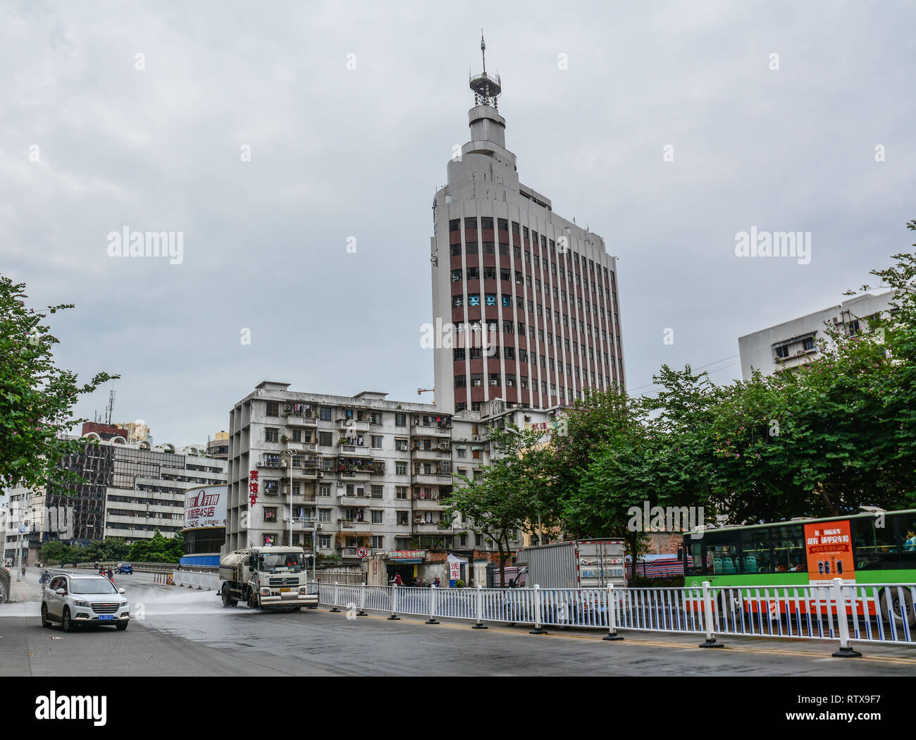 Nanning, China - Nov 1, 2015. Cityscape of Nanning, China. Nanning is a large, modern city and a transport gateway for travellers to and from Vietnam. Stock Photo