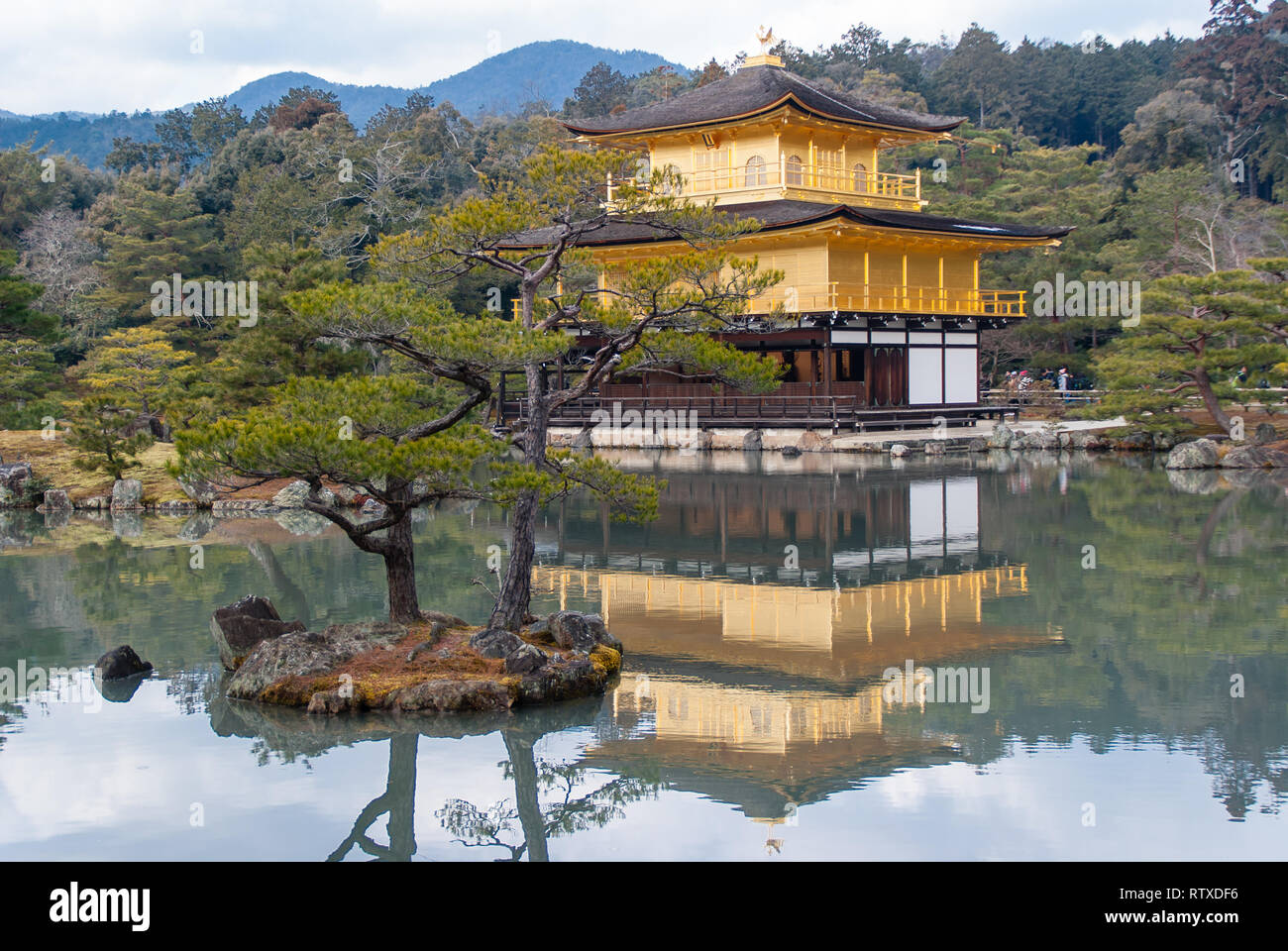 Kinkakuji in Kyoto, Japan. The golden pavilion at this temple is one