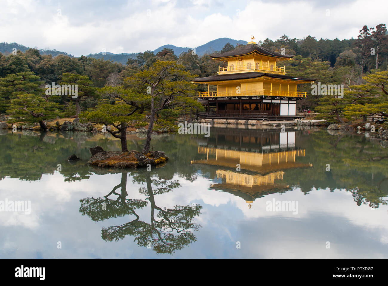 Kinkakuji in Kyoto, Japan. The golden pavilion at this temple is one
