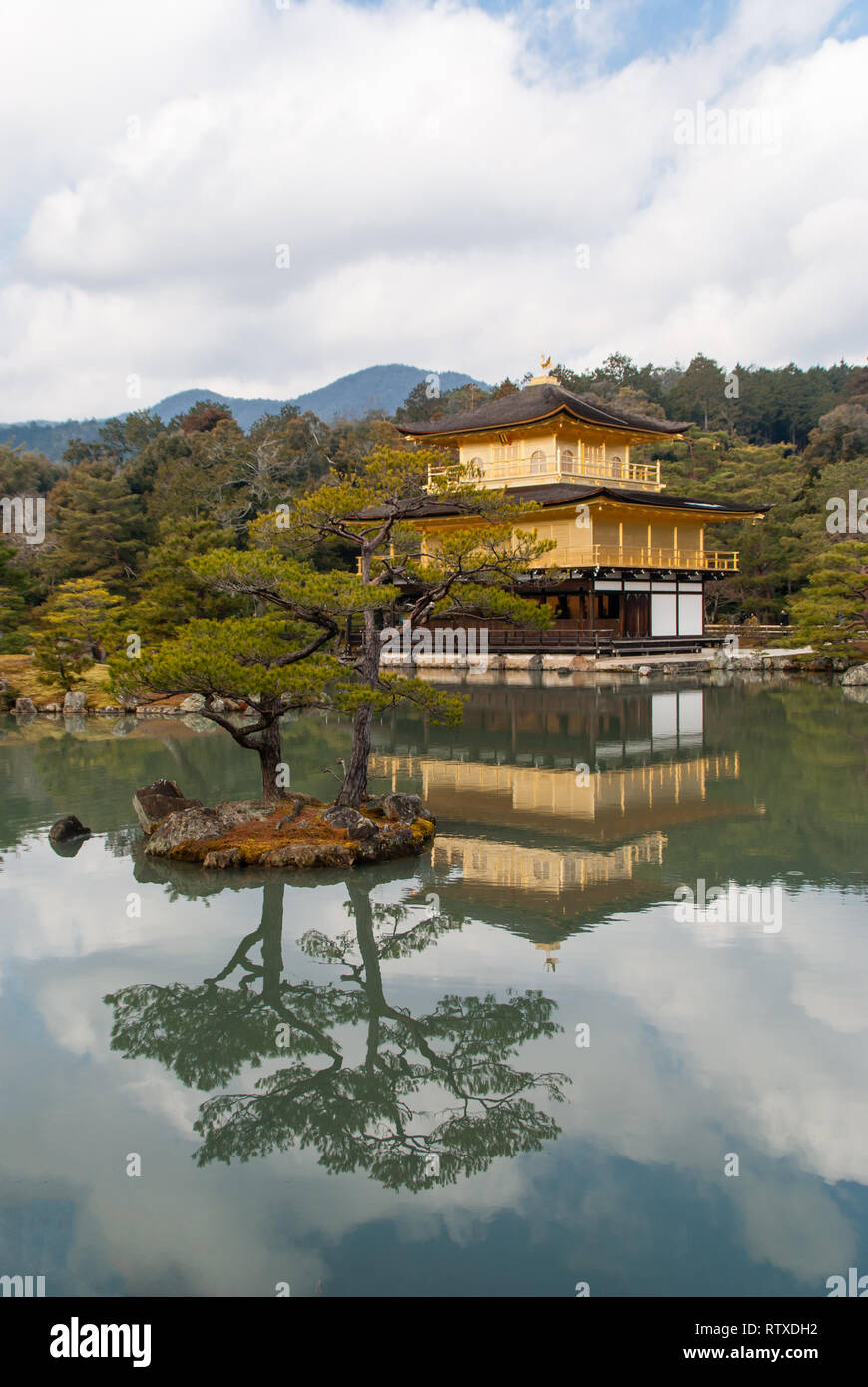 Kinkakuji in Kyoto, Japan. The golden pavilion at this temple is one