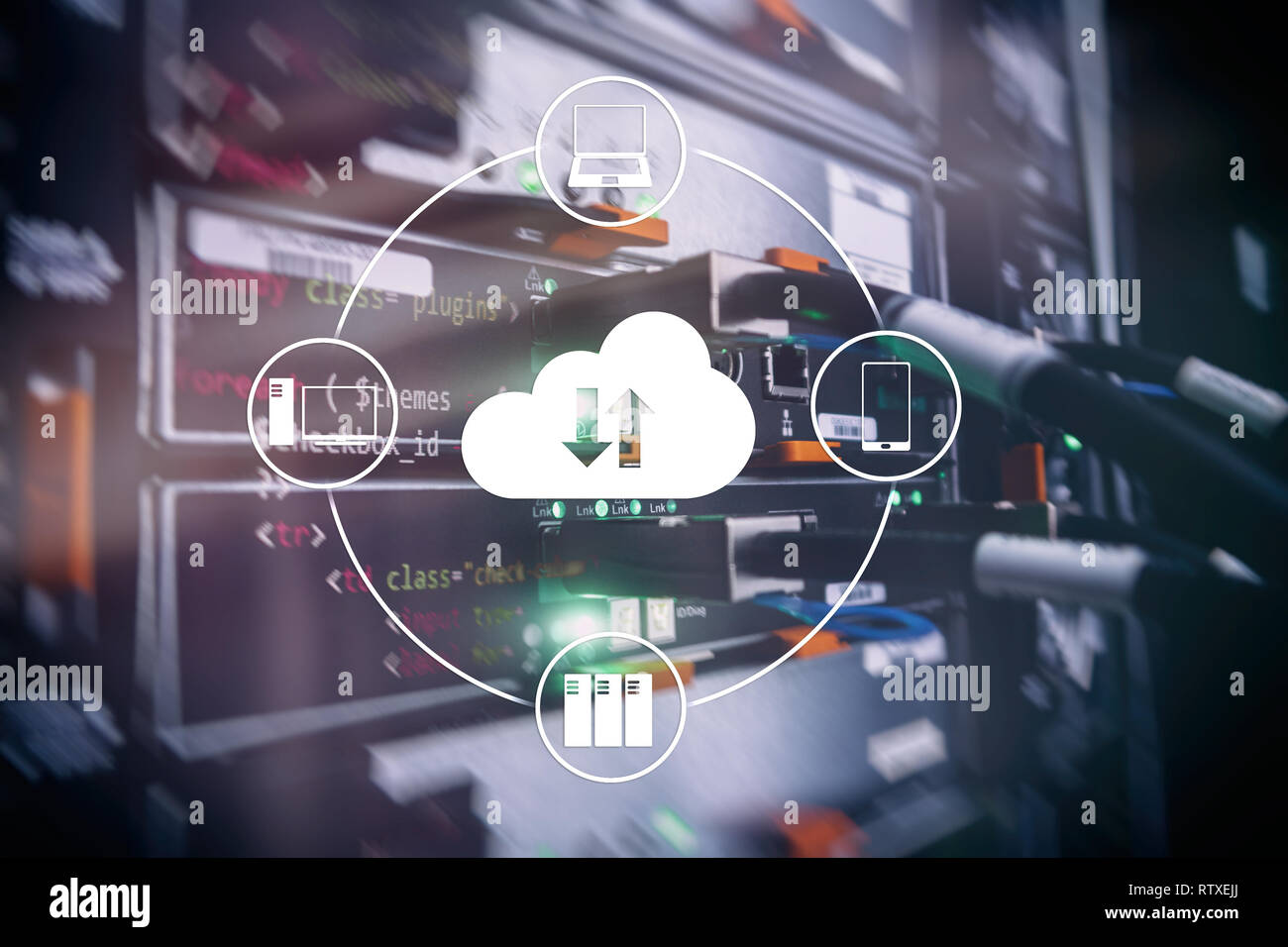CLoud server and computing, data storage and processing. Internet and ...