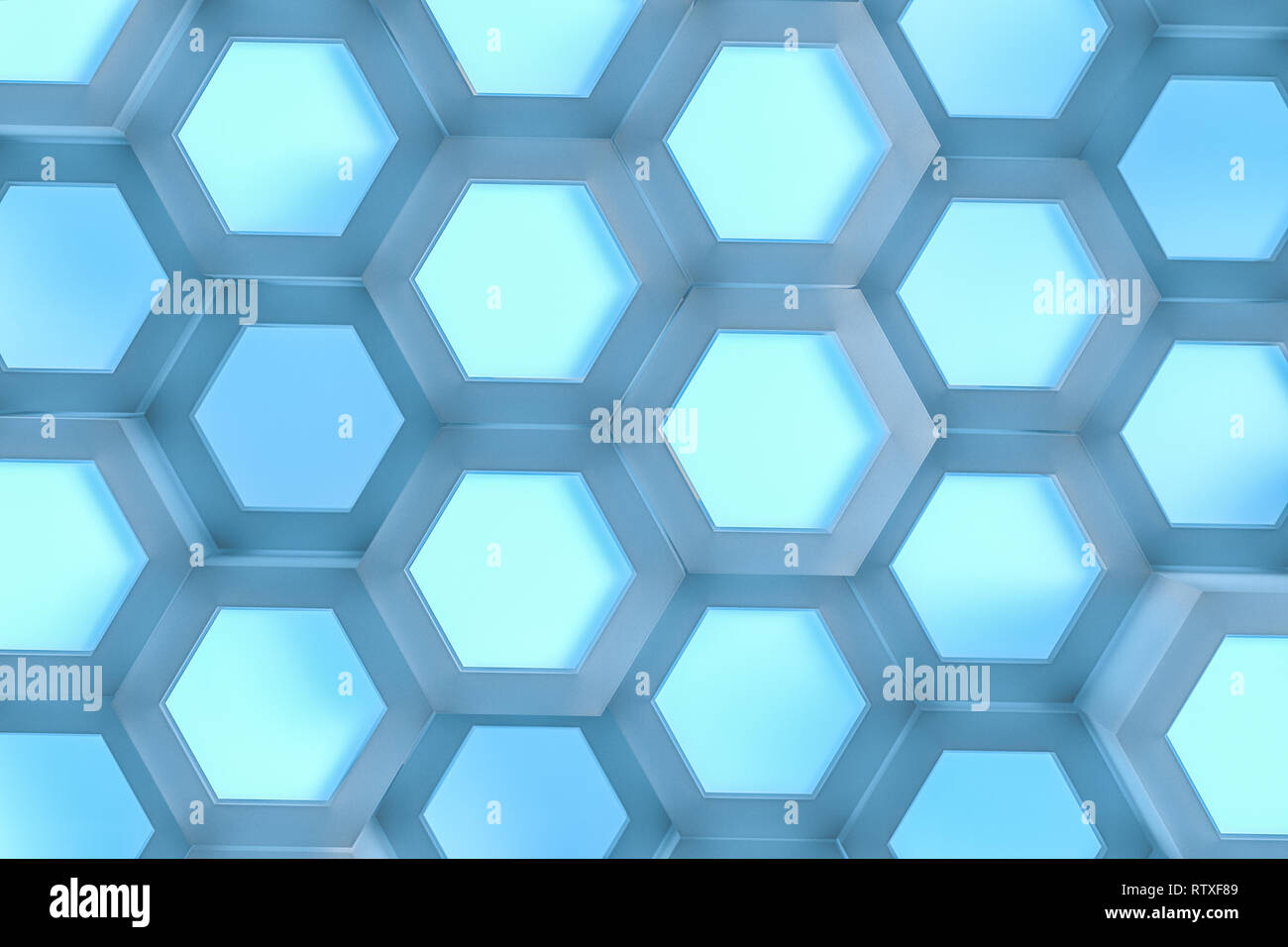 3d rendering, blue hexagonal background Stock Photo - Alamy
