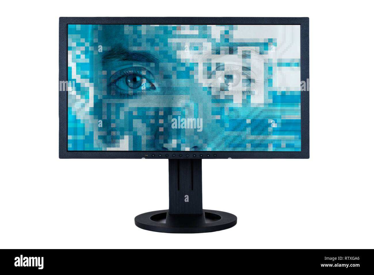 Artificial intelligence offering online virtual assistance. Stock Photo