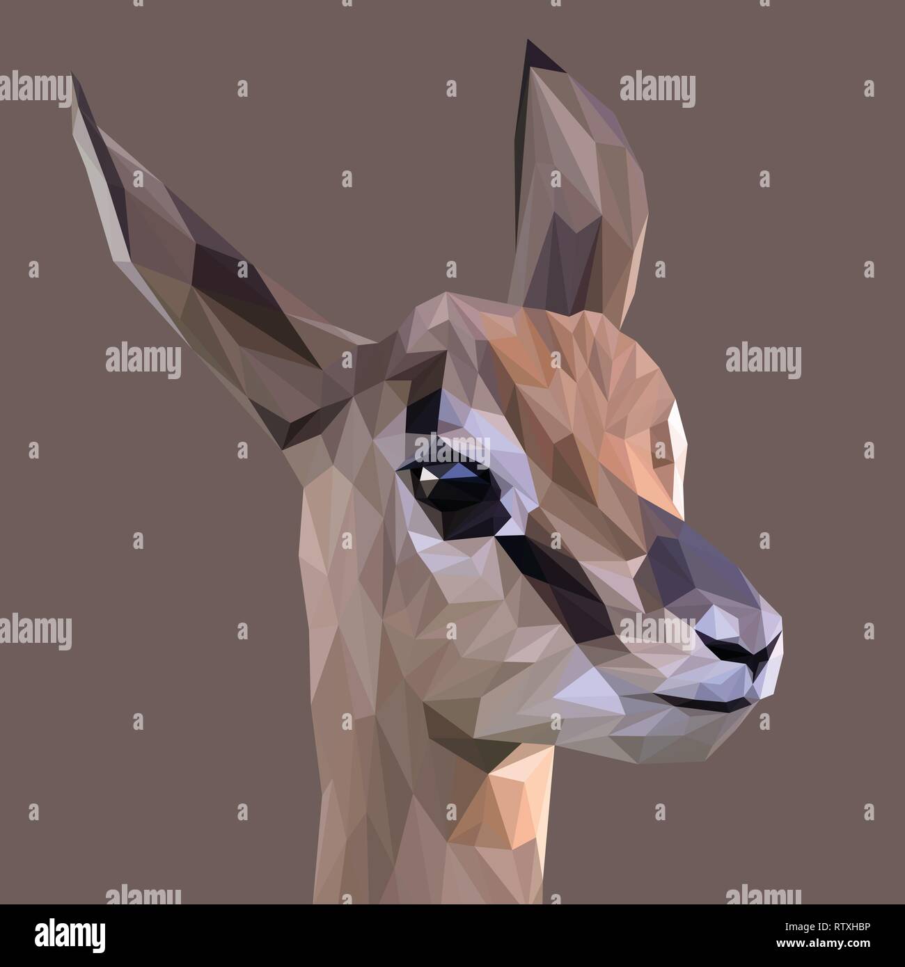 Rupicapra low poly design. Triangle vector illustration. Stock Vector