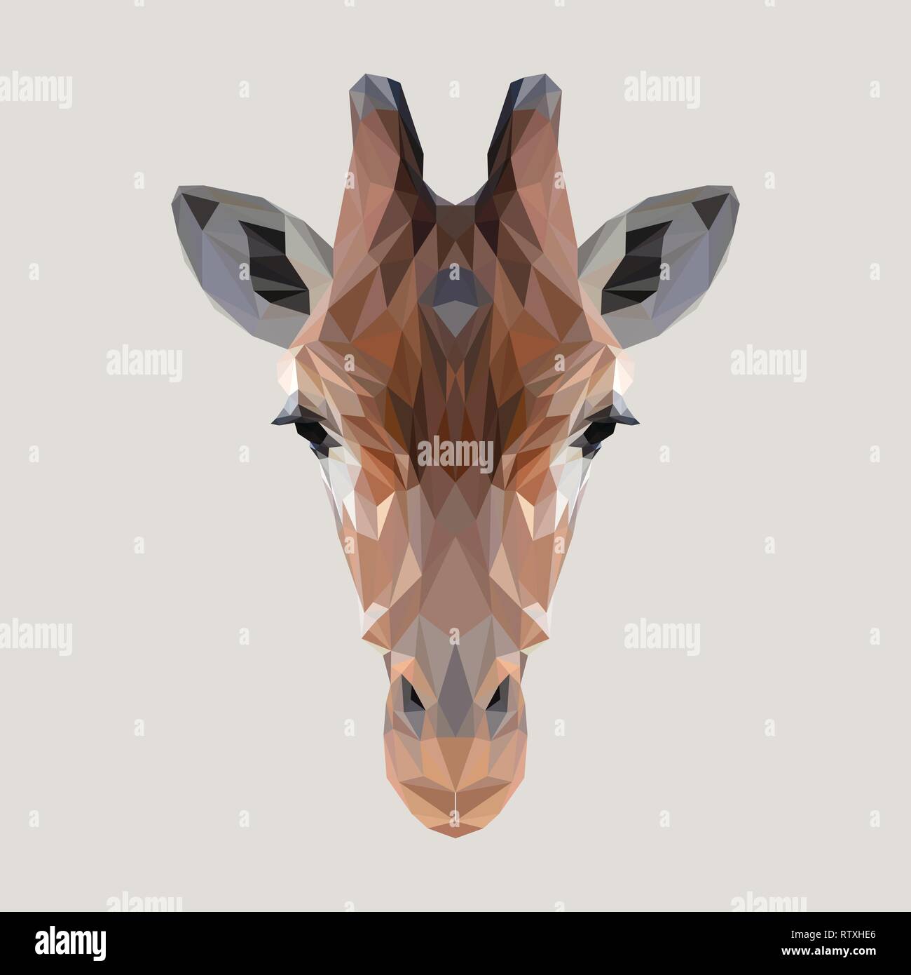 Giraffe low poly design. Triangle vector illustration. Stock Vector
