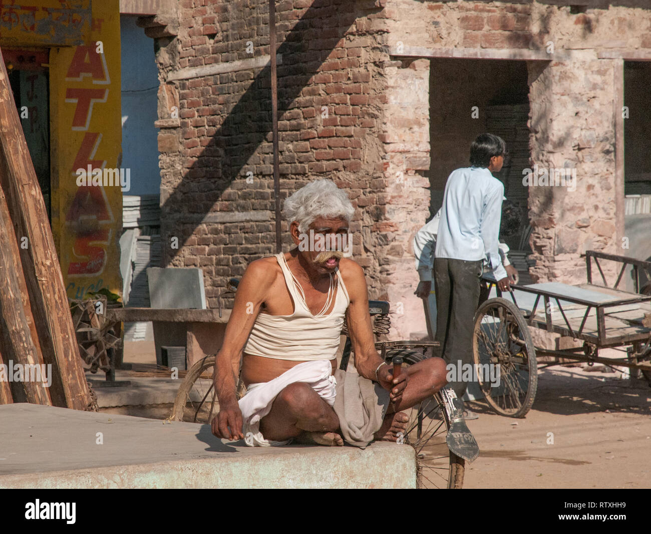 Village life in Rajasthan, India. Rajasthan is the largest stae in India by area. Stock Photo