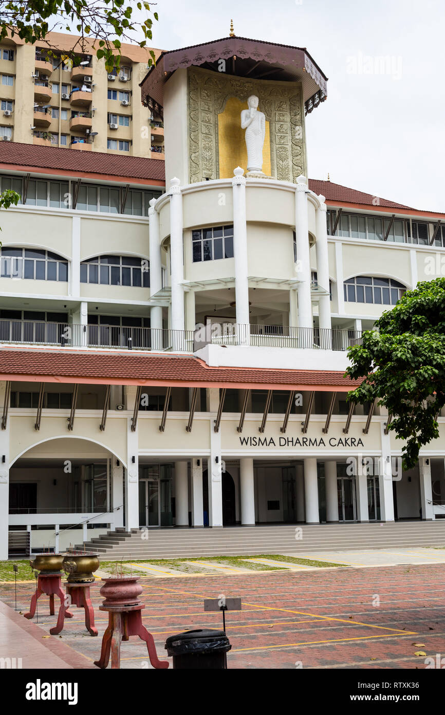 Wisma Dharma Cakra, Study Center of the Maha Vihara Buddhist Temple, Kuala Lumpur, Malaysia. Stock Photo