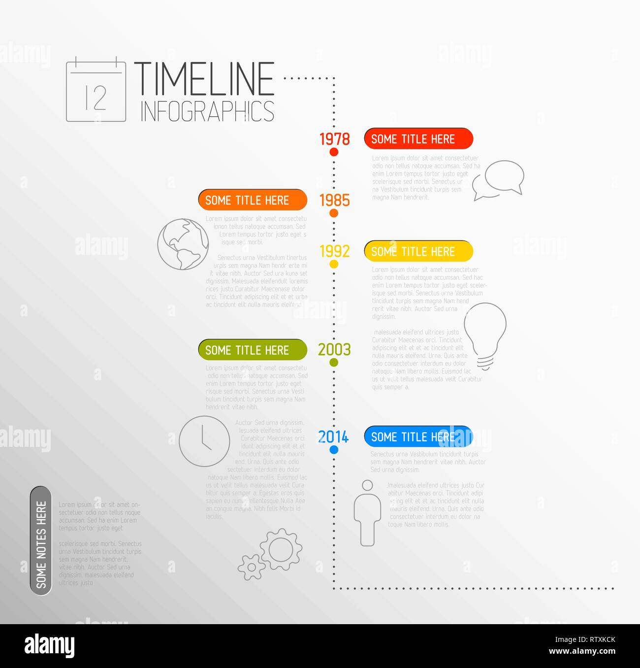 Vector Infographic timeline report template with icons Stock Vector ...