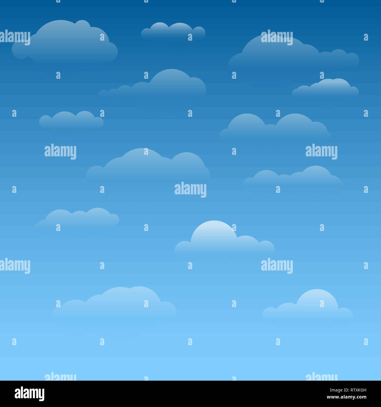 Collection of vector clouds with light gradinet and different shapes Stock Vector