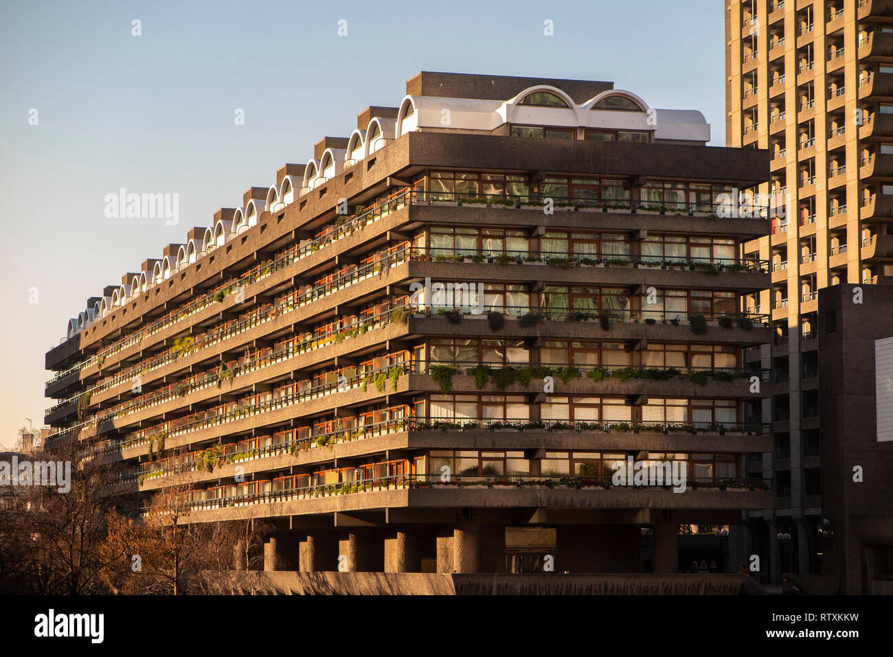The flats of the Barbican Centre in London Stock Photo Alamy