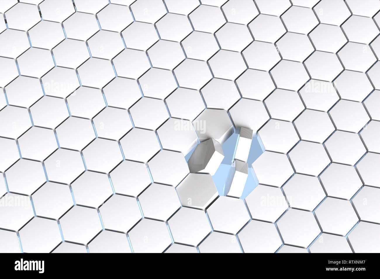 3d rendering, White hexagonal background Stock Photo - Alamy