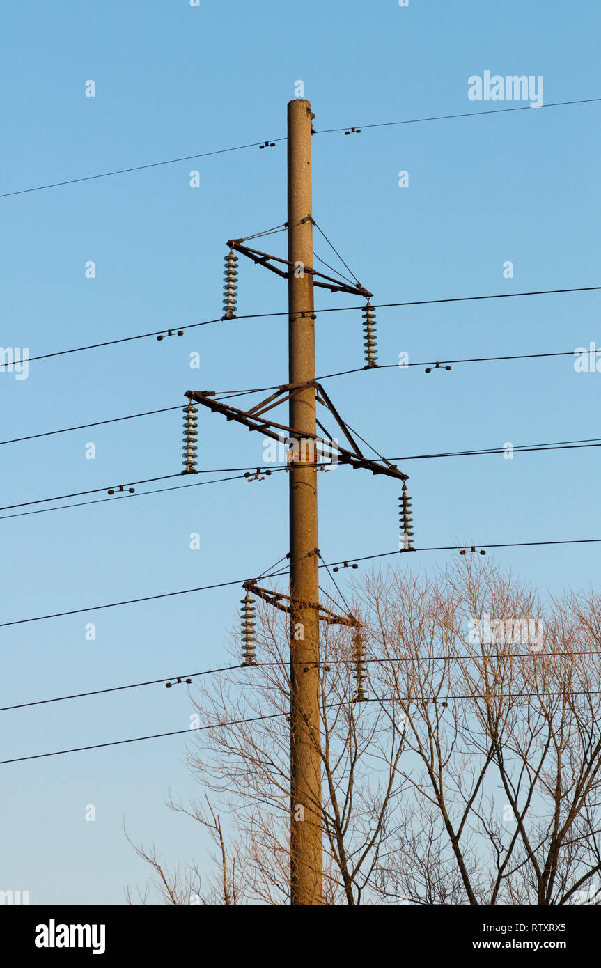 High resolution image. Electrical tower on a background of the blue sky Stock Photo