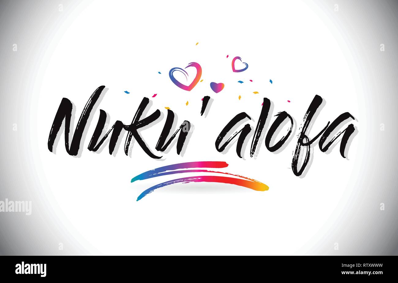Nuku'alofa To Word Text with Love Hearts and Creative
