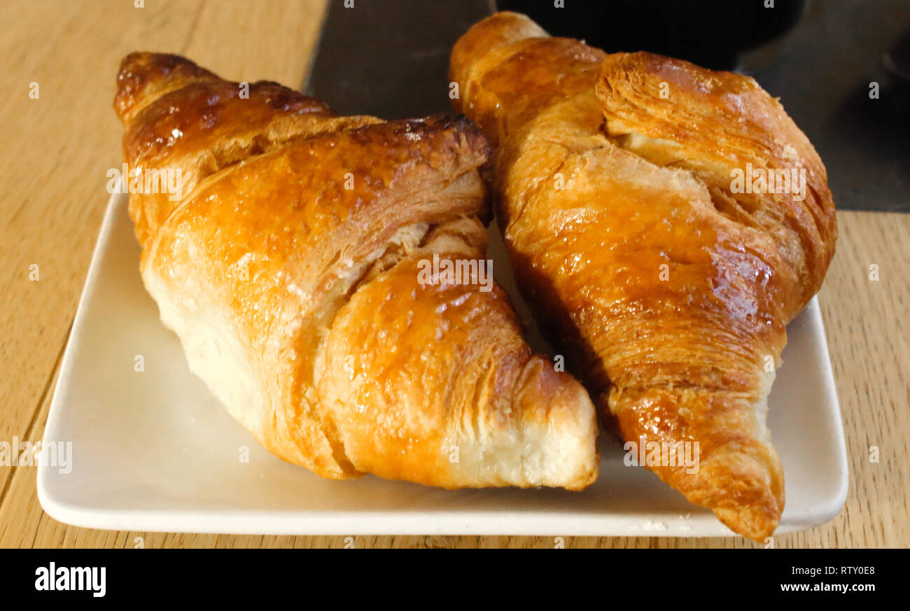 Italian brioches on white plate, Brioche In Italian Bakery Stock Photo Alamy