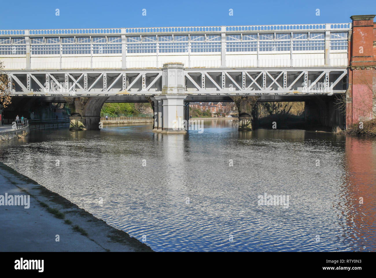 Blue railway bridge hi-res stock photography and images - Alamy