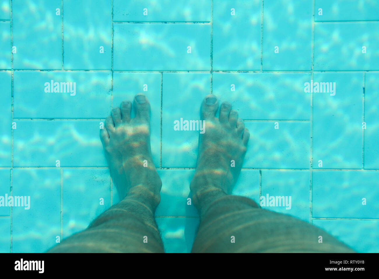bottom of a swimming pool