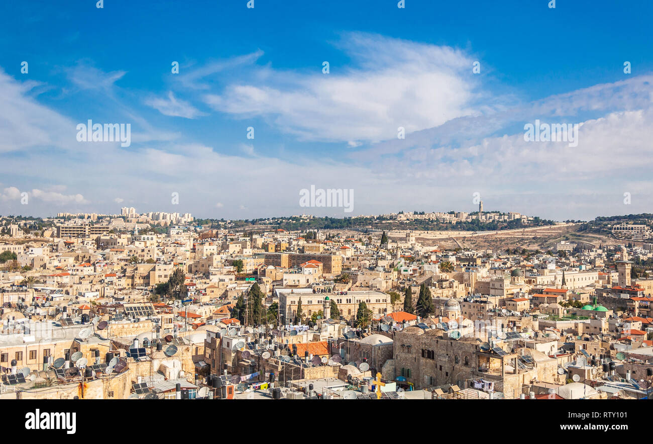 View over the old town of Jerusalem Stock Photo - Alamy