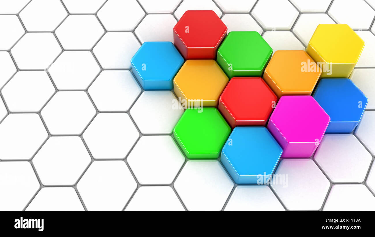 Abstract 3D hexagonal background Stock Photo - Alamy