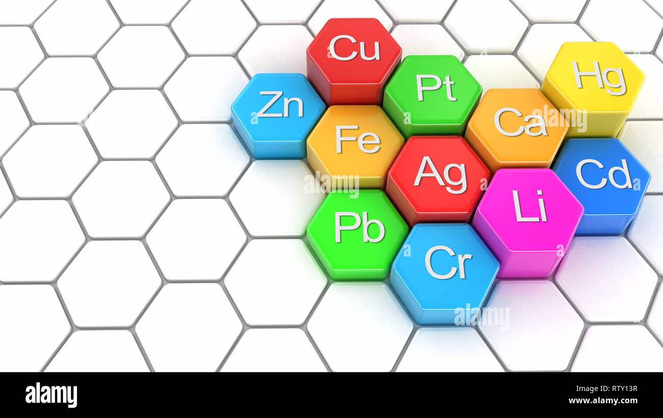 Nutrition elements on honeycomb Stock Photo