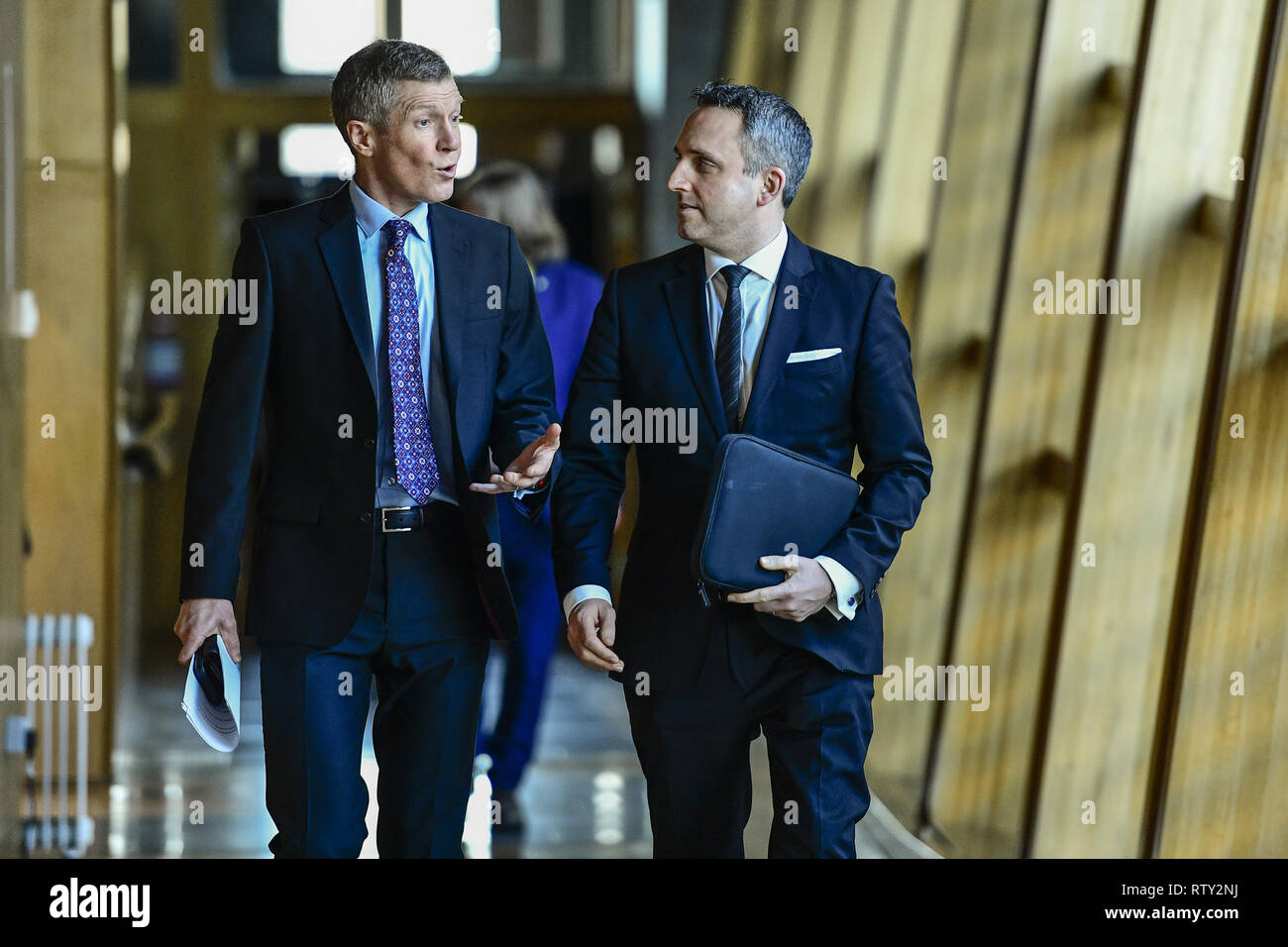 Politicians attend the weekly First Ministers Questions at Hollyrood ...