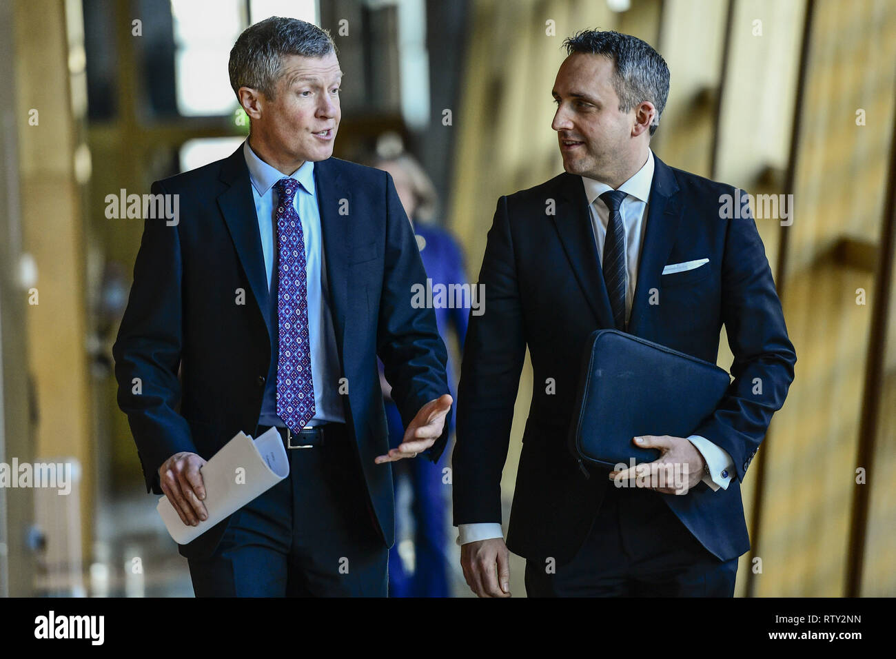 Politicians attend the weekly First Ministers Questions at Hollyrood ...