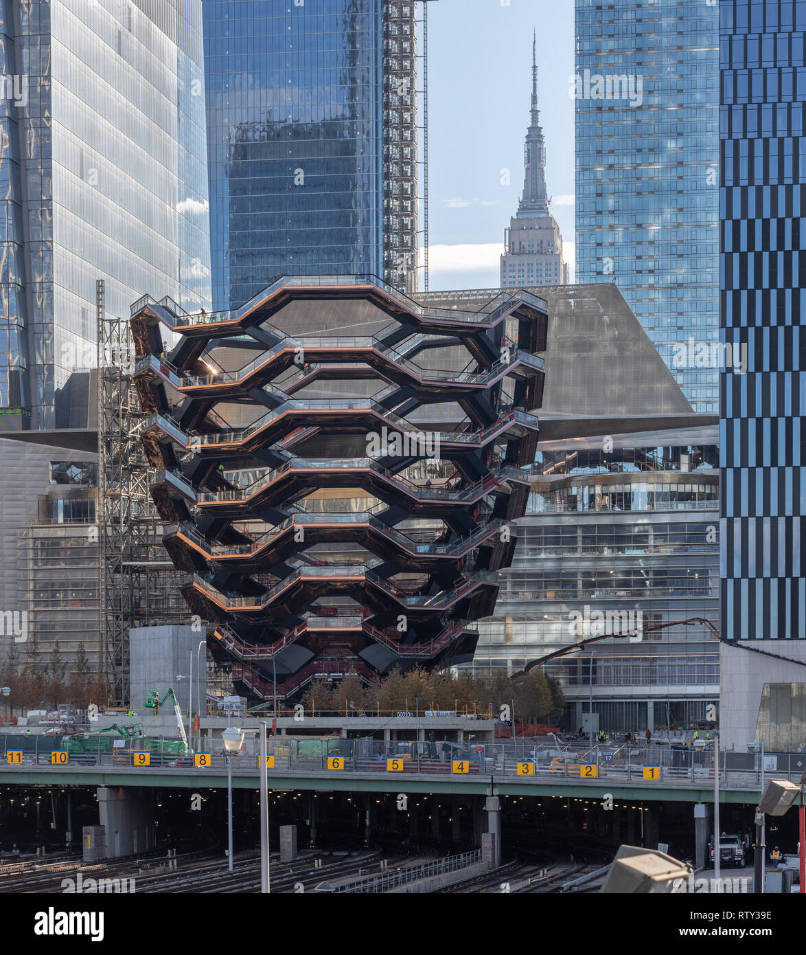 Thomas Heatherwick's Vessel at Hudson Yards from the Highline Stock Photo