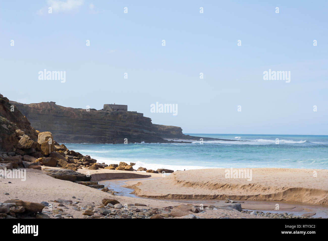 scenic beach in Portugal Stock Photo