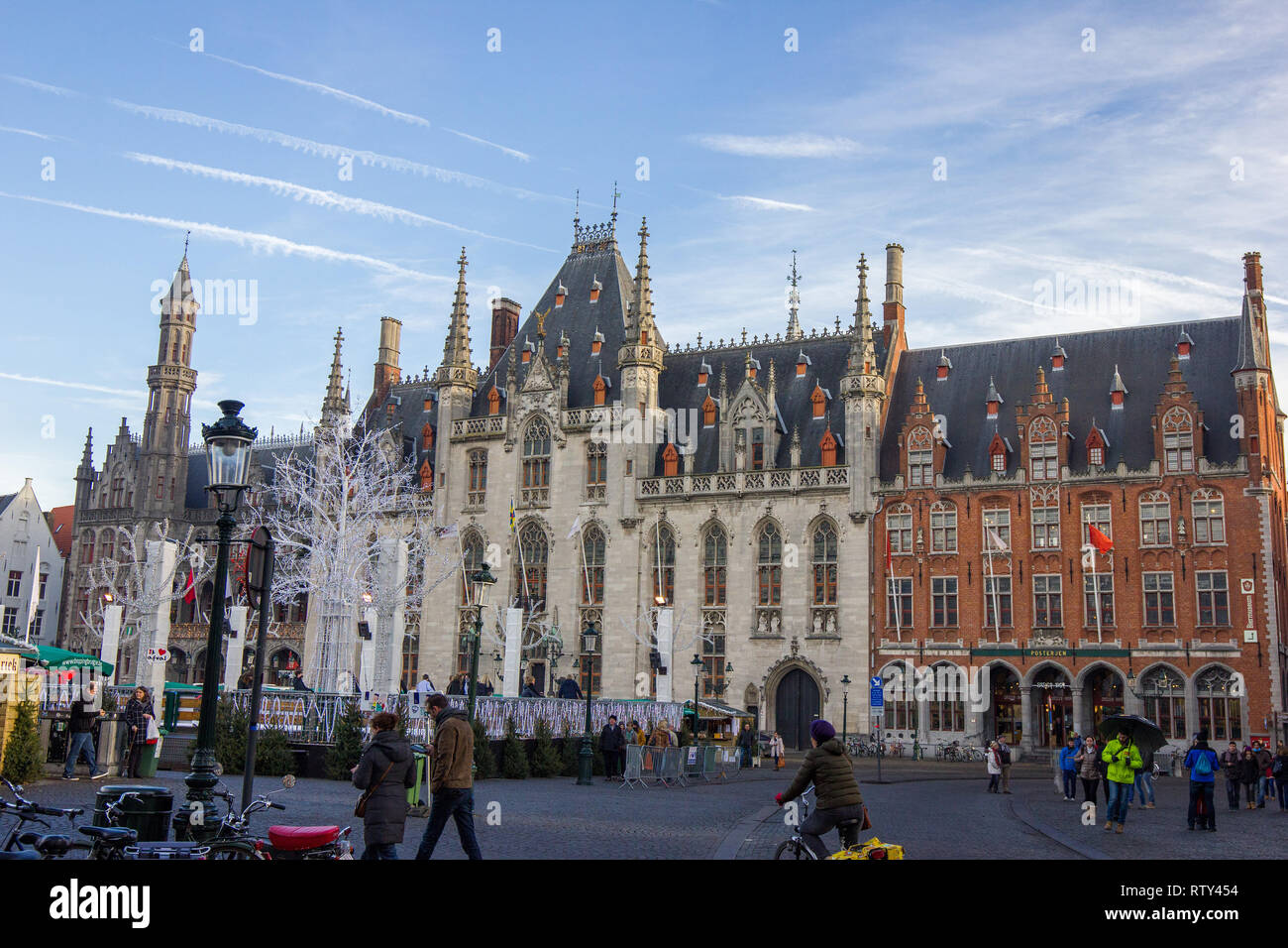 Het Provincoaal Hof or Provincial Palace in Bruges Belgium Stock Photo
