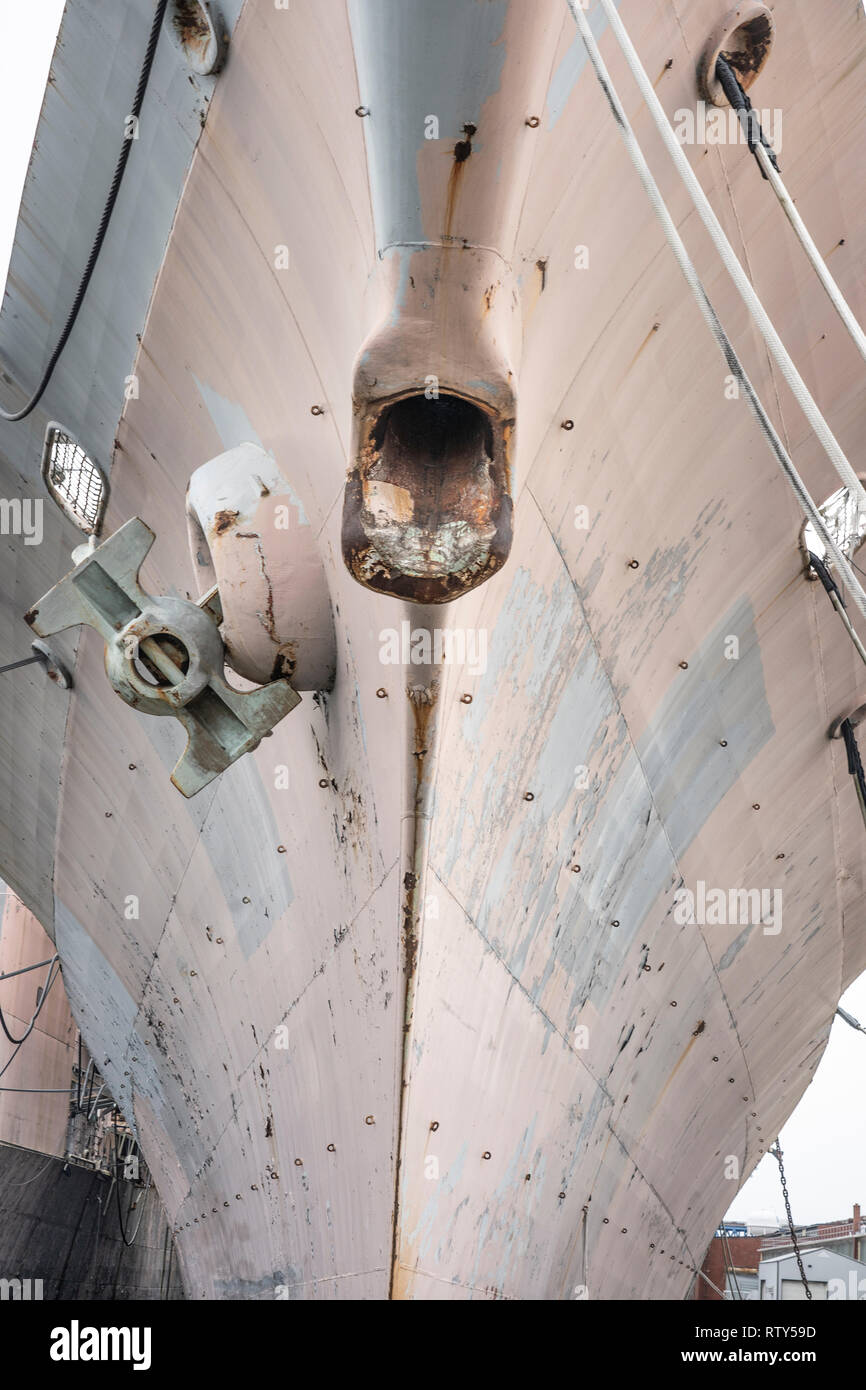 decommissioned ships at The Navy Yard, formerly the Philadelphia Naval Shipyard Stock Photo