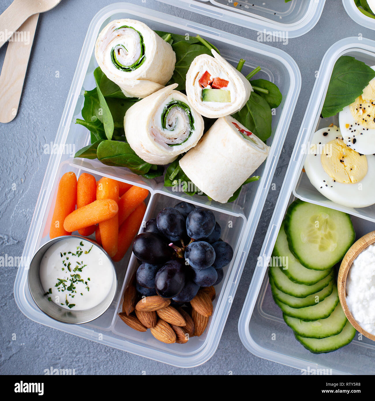 Healthy Lunch Or Snack To Go With Tortilla Wraps Eggs Cottage