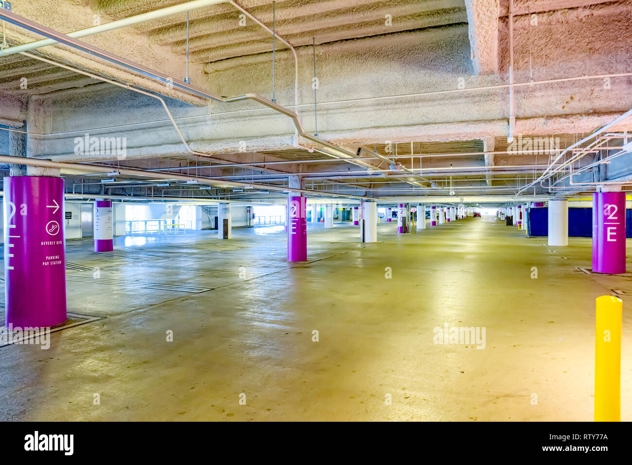 Underground parking in a large shopping center. USA Stock Photo Alamy