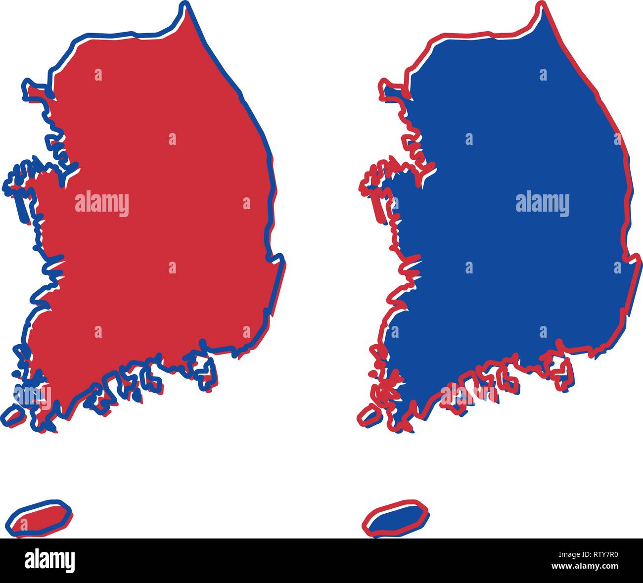 Outline map south korea hi-res stock photography and images - Alamy