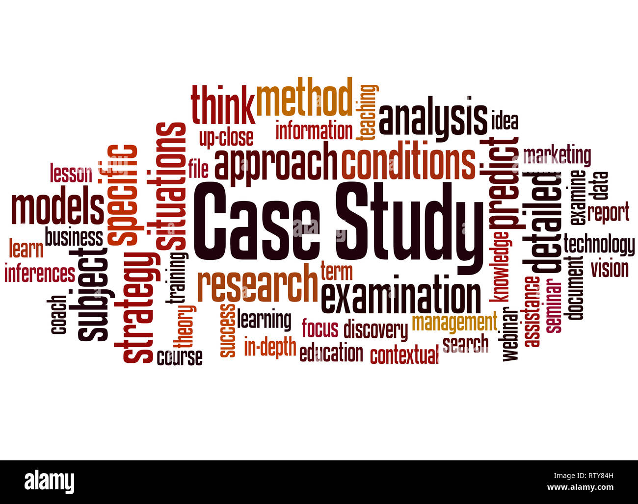 Case Study word cloud concept on white background. Stock Photo