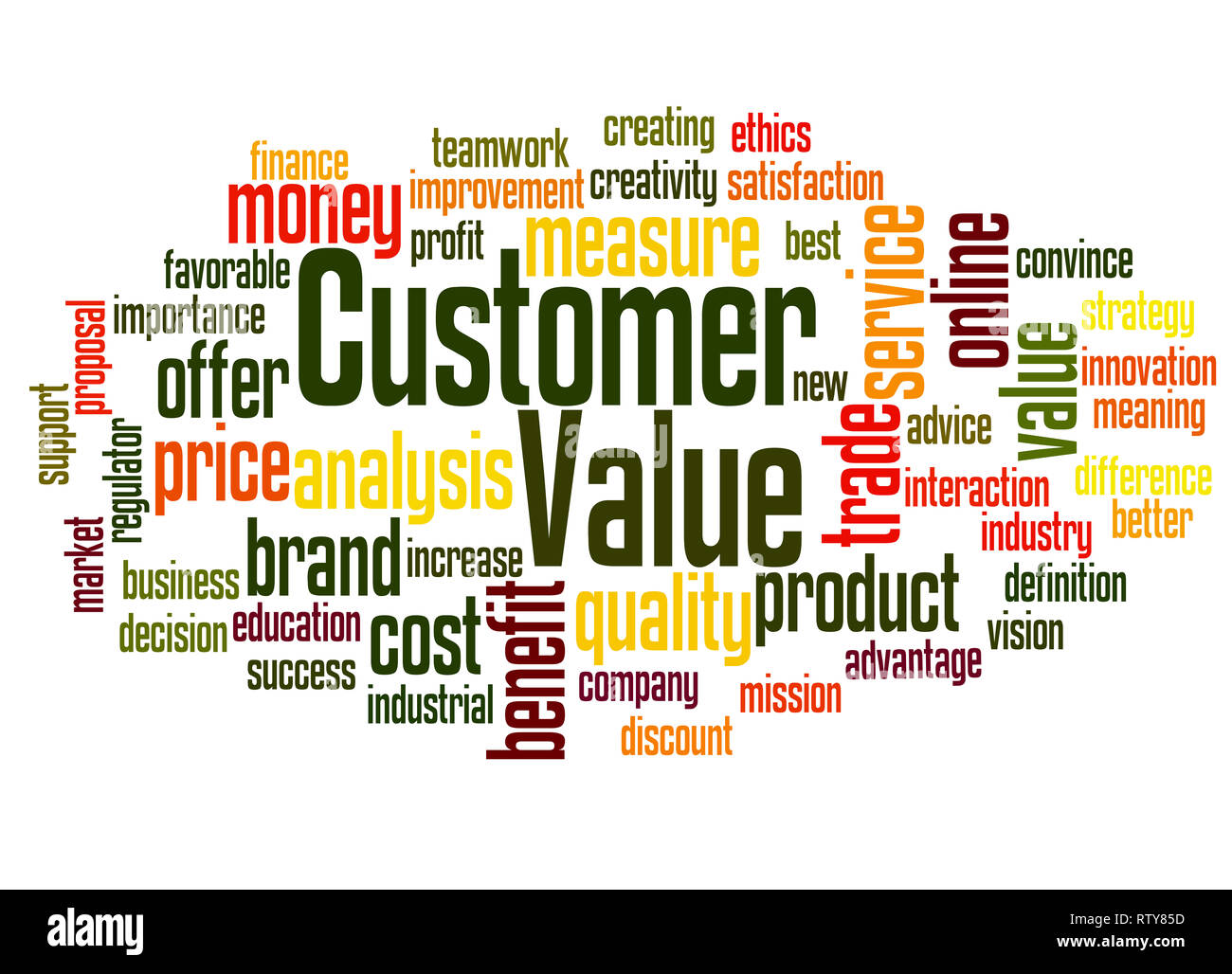 Customer value word cloud concept on white background Stock Photo ...
