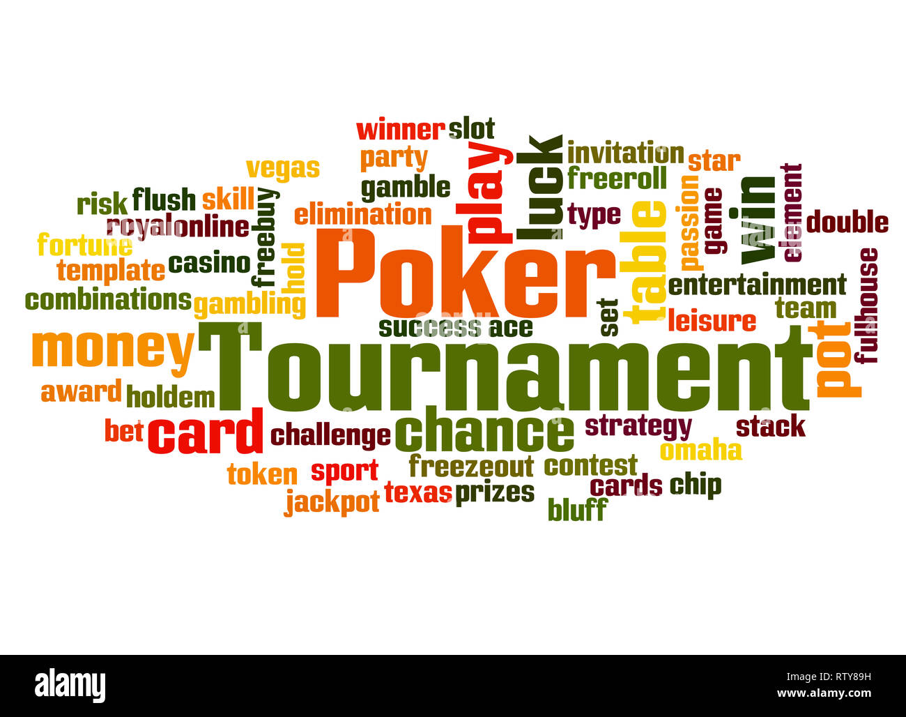 Poker tournament word cloud concept on white background Stock Photo Alamy
