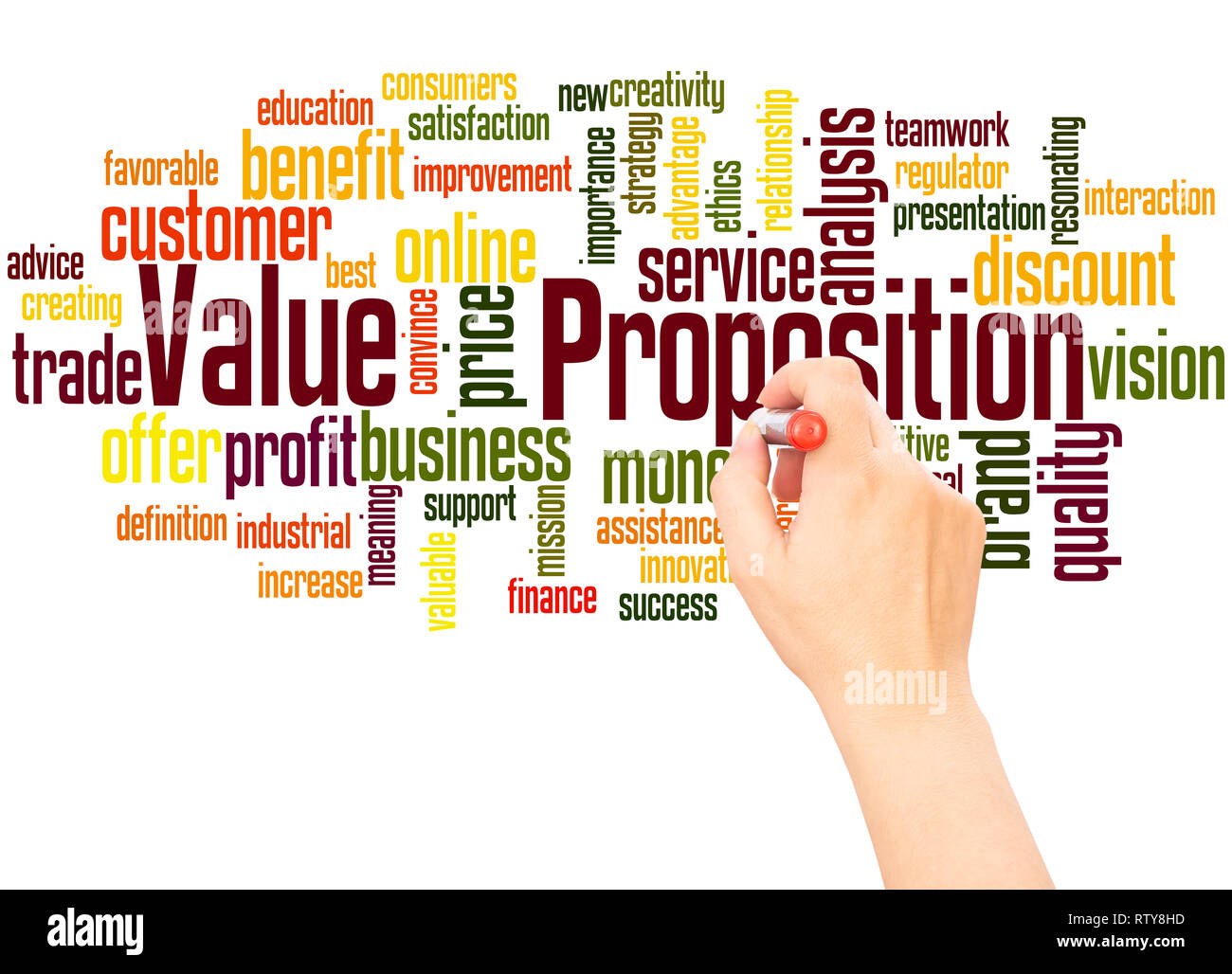 Value Proposition word cloud hand writing concept on white background ...