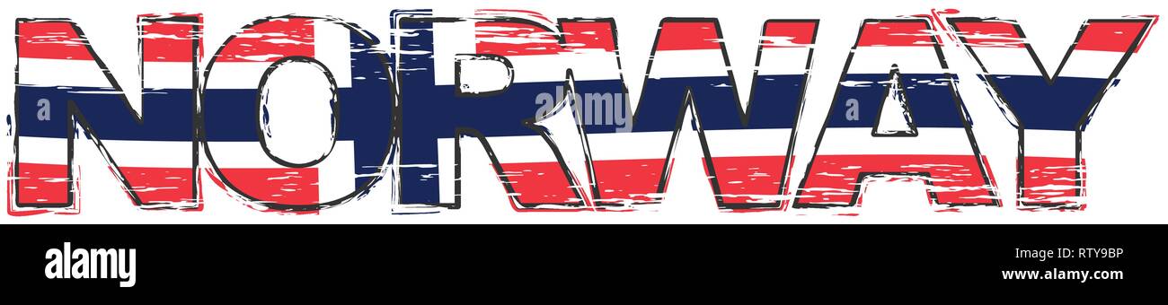 Word NORWAY With Norwegian National Flag Under It Distressed Grunge word-norway-with-norwegian-national-flag-under-it-distressed-grunge