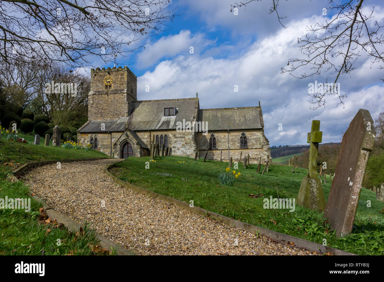 Kirby Underdale church in East Yorkshire Stock Photo