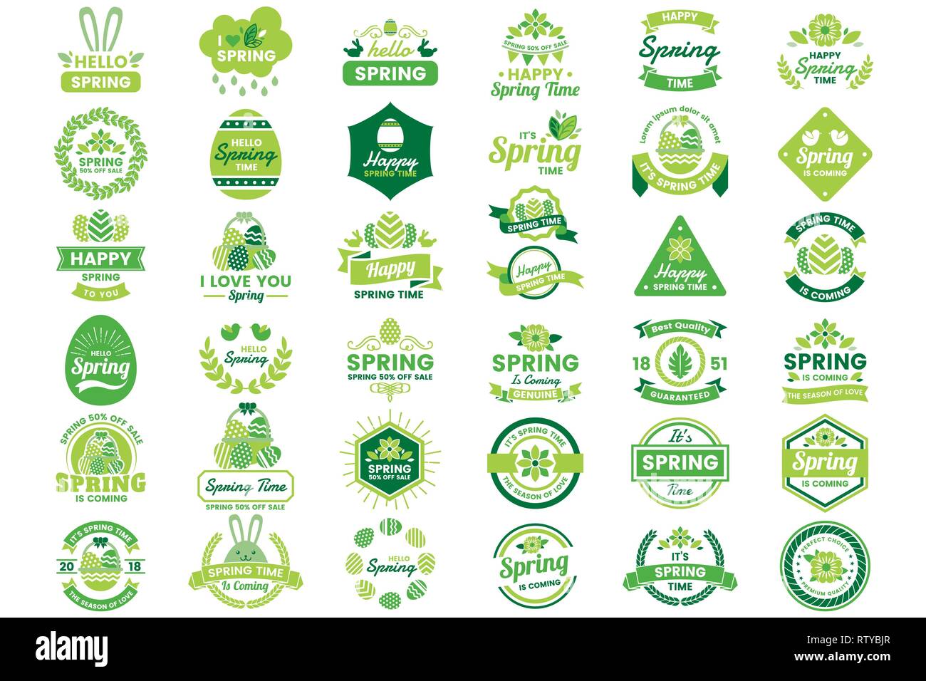 Spring Retro Vintage Vector Label for banner Stock Vector Image & Art ...