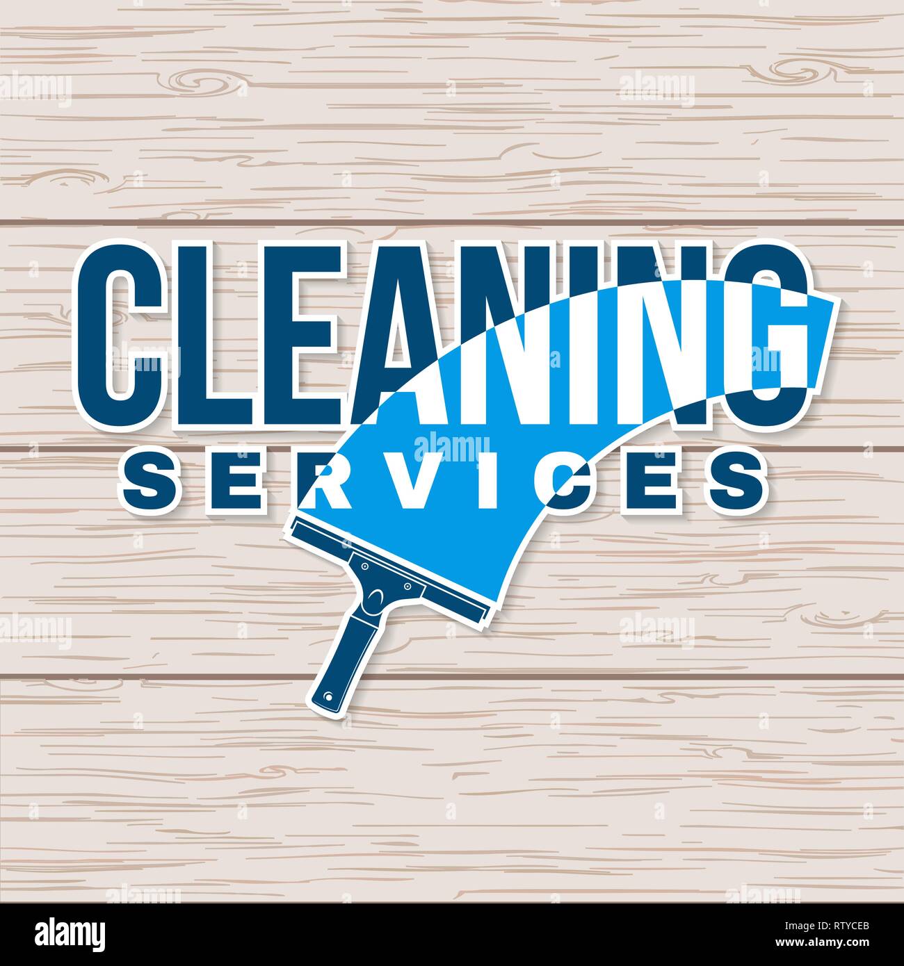 Cleaning company badge, emblem. Vector illustration. Concept for shirt, print, stamp or sticker. Vintage typography design with cleaning equipments. Cleaning service sign for company related business Stock Vector