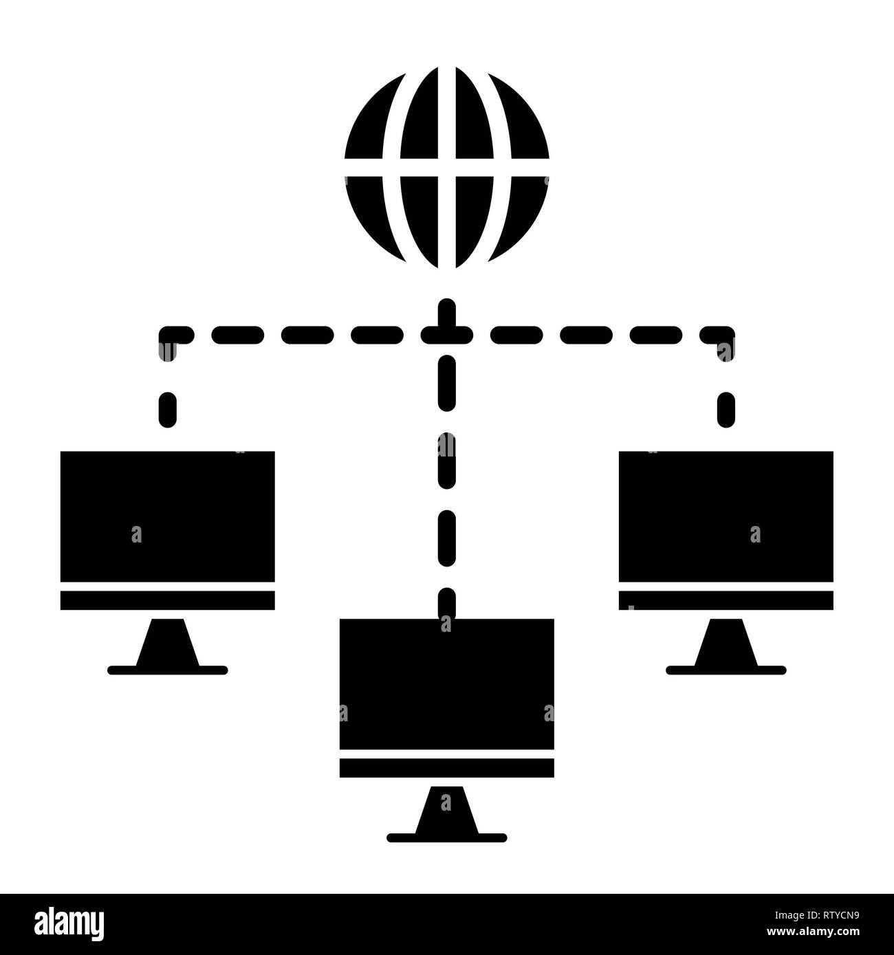 Network Icon, Vector Illustration, Technology Glyph Stock Photo Alamy