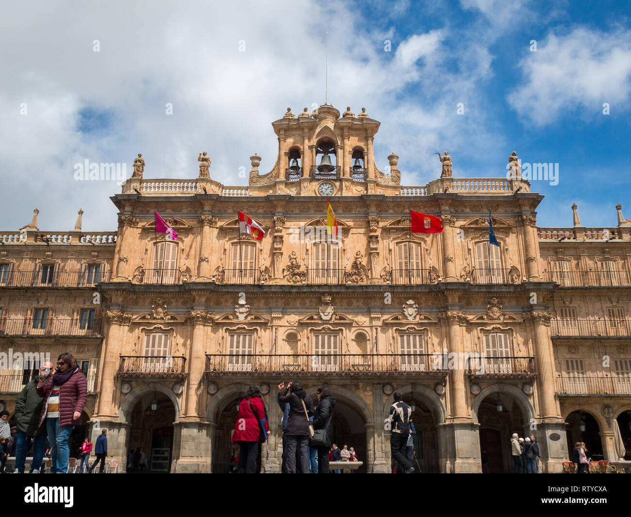 Salamanca City Hall in Plaza Mayor Stock Photo Alamy