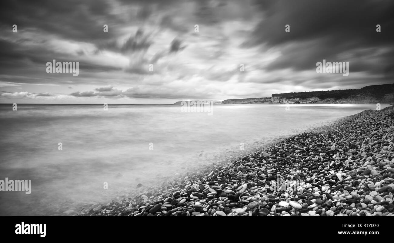 Seashore waves Black and White Stock Photos & Images - Alamy