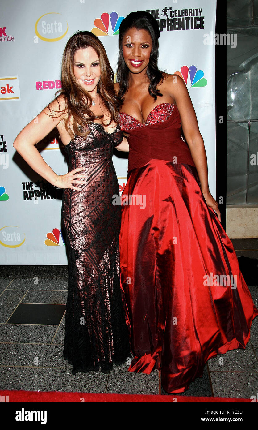 New York, USA. 27 Mar, 2008. Nely Galan, Omarosa Manigault-Stallworth at The Thursday, Mar 27, 2008 'Celebrity Apprentice' Finale, Hosted by Donald Trump at Rock Center Cafe in New York, USA. Credit: Steve Mack/S.D. Mack Pictures/Alamy Stock Photo