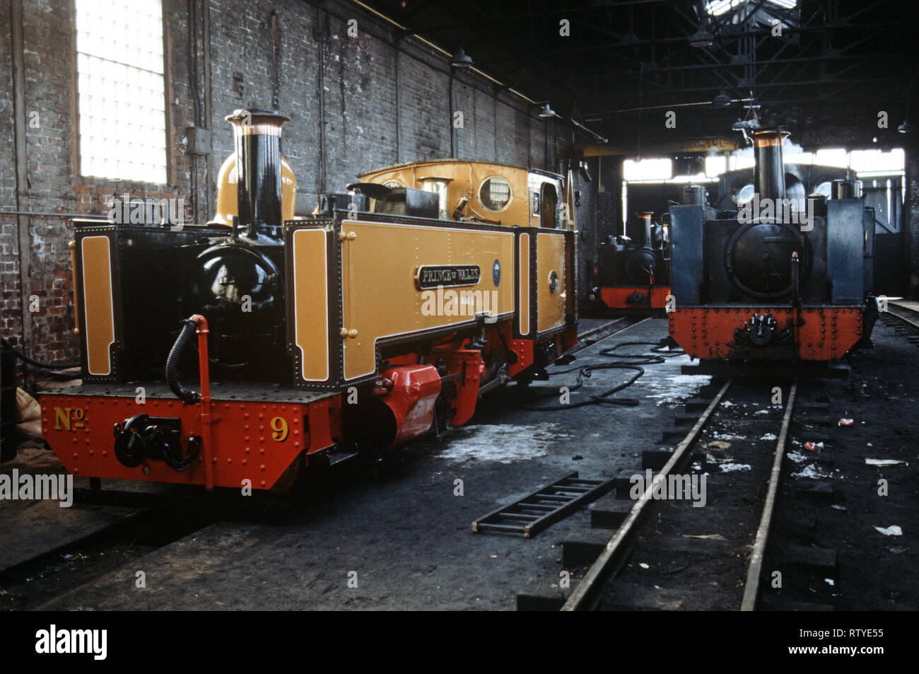 Steam locomotive shed in Aberystwyth, Vale of Rheidol line. British ...