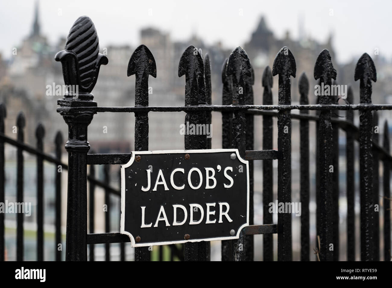 New refurbished Jacob's Ladder stairway linking Canongate with Calton Hill in Edinburgh, Scotland, UK Stock Photo